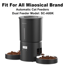 Miaosical 304 Stainless Steel Replacement Bowl for Automatic Cat Feeder,Fit for Single Feeder & Dual Feeder,Pet-Safe,Whisker Friendly Round Dish