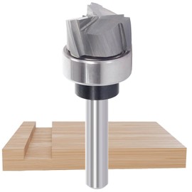 Spiral Flush Trim Template Router Bits 1/4" Shank, 3-Flute Solid Carbide Bottom Cleaning Router Bit, 3/4" Diameter, 3/8" Height with Bearing for Wood Trimming