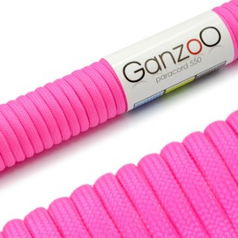 Ganzoo © Paracord 550 Rope, Neon-Magenta, 4 mm, Cord Type 3, Nylon & Polyester, Ideal for Crafting Dog Lead/Collar, Bracelet, Camping, Survival and Outdoor Use, 30 m All-Purpose Rope, 7 Inner Strands