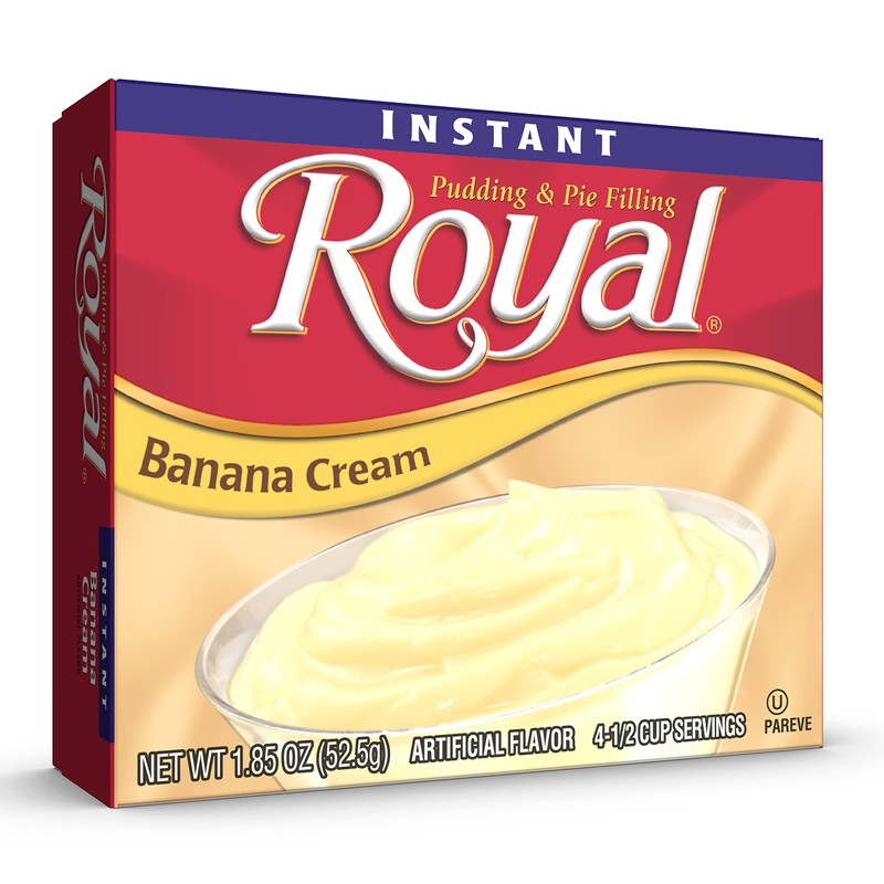 Royal Instant Pudding Dessert Mix, Banana Cream, Fat Free (12