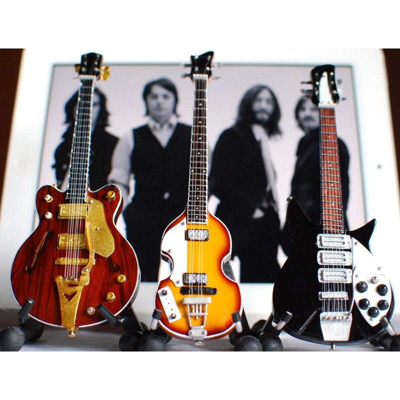 The Beatles Set of 3 Miniature Guitar Fab Four Super