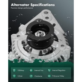 SCITOO Alternator 11324 Alternators Fit for Toyota for FJ Cruiser 2007-2010,for Toyota for Tacoma 2005-2015,for Toyota for Tundra 2006-2010 104210-4920 1042104921 104210-4921 11138N 12721 2100612