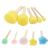 Zalizr 10 Piece Sponge Brush Set, Reusable Wooden Handle Foam