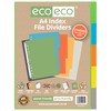 eco-eco A4 50% Recycled Multipunched Reinforced Colour Set 5 Subject