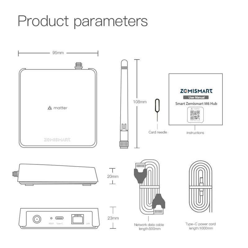 Matter Smart Home Hub M6, Matter & Zigbee Gateway with