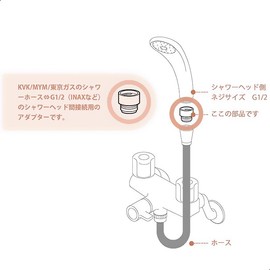 Shower Head and Shower Hose Adapter Set, Set of 4, Adapters for Hoses, Easy Installation, Shower Head Shower Hose Adapter Set, Leak Prevention, Chrome Plated, Prevents Leaks, Connecting Adapter (KMGO)