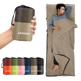 JAICOM Sleeping Bag Liner, Travel Sheets & Adult Sleep Sack, Ultralight and Portable Summer Sleeping Bag - Ideal for Backpacking, Hotels and Hostels, Business Trips, Camping