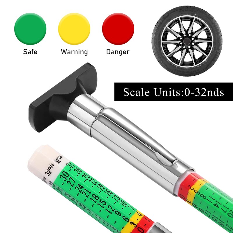 Yourkar 2 PCS Car Tire Tread Depth Gauge, Tire Depth