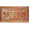 Vintage 1980 ALABAMA License Plate Antique Car Tag
