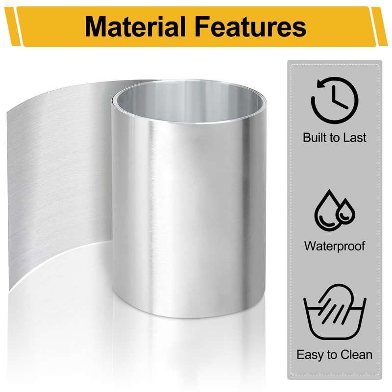 Vigorous 6in x 50ft Aluminum Flashing, 0.2mm Waterproof Metal Roofing