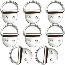 Kdtoll Pack of 8 Lashing Eyelets for Trailers with Screws - Stainless Steel Trailer Lashing Eyelets - D Ring Lashing Eyelets for Load Securing - Load 150 kg - Ideal for Trucks, Boats, Kayaks, Camping