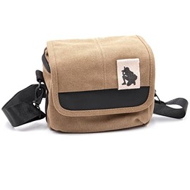 vhbw Camera Case Compatible with Panasonic Lumix DC-TZ91, DMC-FZ1000, DMC-FZ2000, DMC-FZ300 Canvas Brown, Grey, brown, Bag