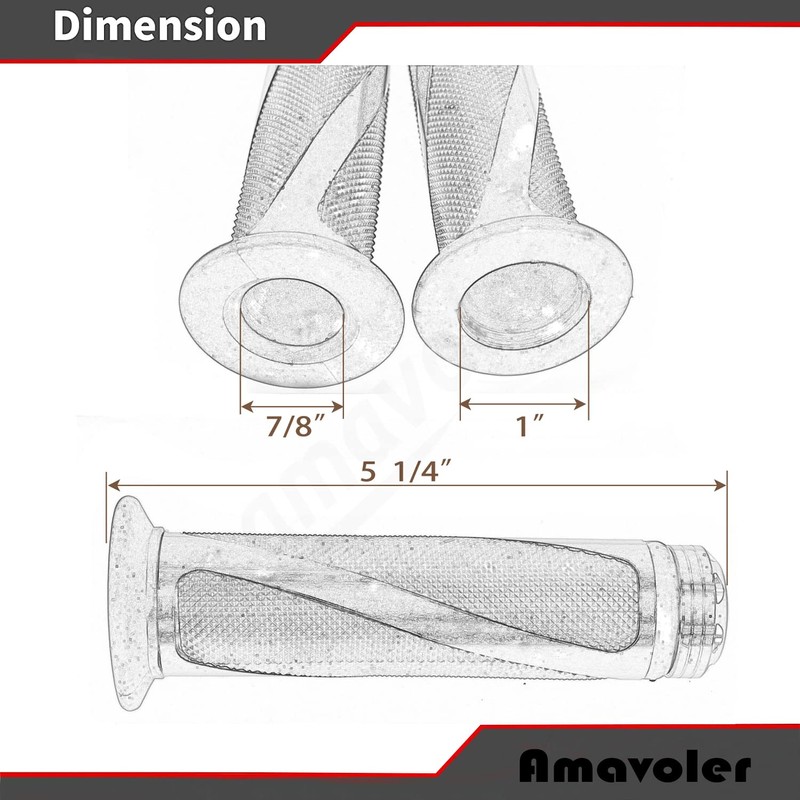 amavoler Universal Motorcycle Handlebar Grips Fits for Motorcycles with 7/8"
