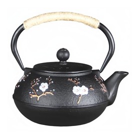 YJX 27oz Small Cast Iron Teapot for Stovetop, Japanese Tetsubin with Enamel, Beautiful Decorative Tea Pot, Durable Tea Kettle with Stainless Steel Infuser for Loose Tea(800ML)
