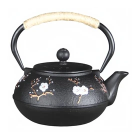 YJX 27oz Small Cast Iron Teapot for Stovetop, Japanese Tetsubin with Enamel, Beautiful Decorative Tea Pot, Durable Tea Kettle with Stainless Steel Infuser for Loose Tea(800ML)