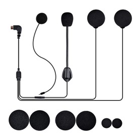 Fodsports Speaker Microphones Accessories FX6 FX6S FX-S Motorcycle Bluetooth Intercom Headset (Changeable Boom Mic + Soft Mic Speakers)