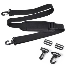 Bag Strap,Black Padded Crossbody with Carry Clips Clasps Universal Adjustable Soft Handbag Golf Pads Shoulder Bags,Anti-Slip Fastener Ultra Thick Band,for Luggage Laptop Messenger Briefcase Sport