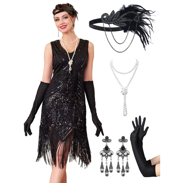 MTITE Flapper Dresses 1920s, Great Gatsby Dresses Roaring 20s for