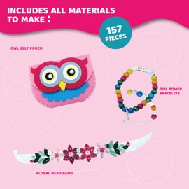 Fashion Themed Art and Craft Kit for Girls | 3 Craft Projects in 1 Box | Best Girl Gift for Ages 6 7 8 9 10 Years | Includes Beautiful Felt and Foam Embellishments (Little Fashionista 3-in-1)