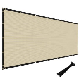 WINDSCREEN4LESS 6' x 40' Privacy Fence Screen in Beige Tan W/ Brass Grommet 85% Blockage Windscreen Outdoor Mesh Fencing Cover Netting 150GSM Fabric - Custom Size