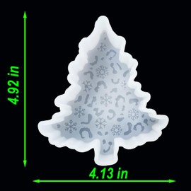 【300+ Design Optional】 Fuehbur Twinkle Christmas Tree with Snowflakes Car Freshies Silicone Mold - Air Freshie - Aroma Bead Freshener - Candle Soap Mould - Oven Safe