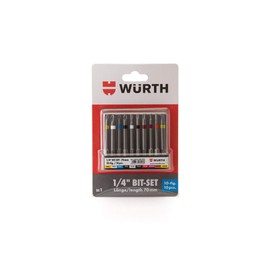 Würth Bit Assortment 1/4 Inch with Belt Clip 10 Pieces (Item No.: 0614250010)