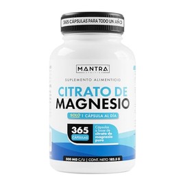 Citrato de Magnesio | Mantra Nutrition | 365 Cápsulas – Rápida Absorción, Solo 1 Cápsula al Día, Suministro para Todo el Año | 500 mg de Magnesio Puro