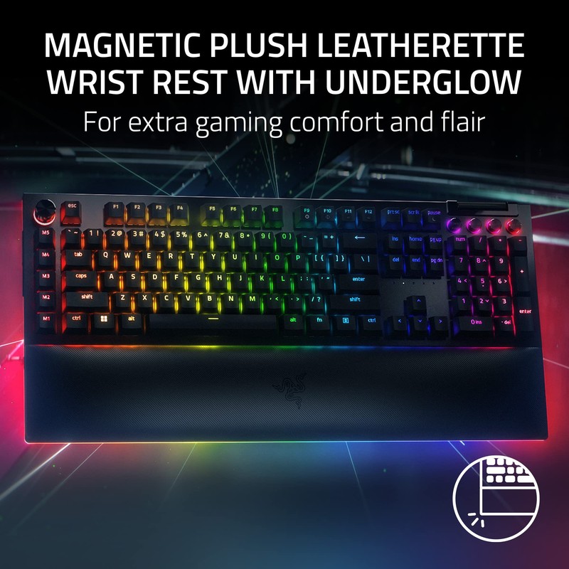 Razer BlackWidow V4 Pro Wired Gaming Keyboard: Yellow Switches -