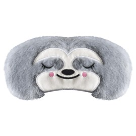 Mezeic Sleep Eye Mask, Cartoon Sloth Eye Mask Soft Plush Eye Mask for Sleeping Travel Blockout Sleeping Masks Eye Cover Novelty Cute Animal Eyeshade for Kids Girls Children Adult (Grey Sloth)