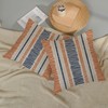 Burnt Orange Navy Blue Pillow Covers 18x18 Inch 2 Pcs