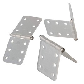 Mxfans RC Airplane Plane Pinned Hinges 0.43x0.98 RC Air Plane White Parts Replacement Pack of 10