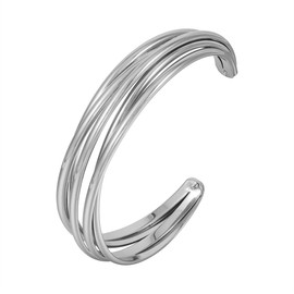 Eigso Charming Stackle Silver Bangle Bracelet for Women Men Unisex Dainty Wedding Engagement Wristband