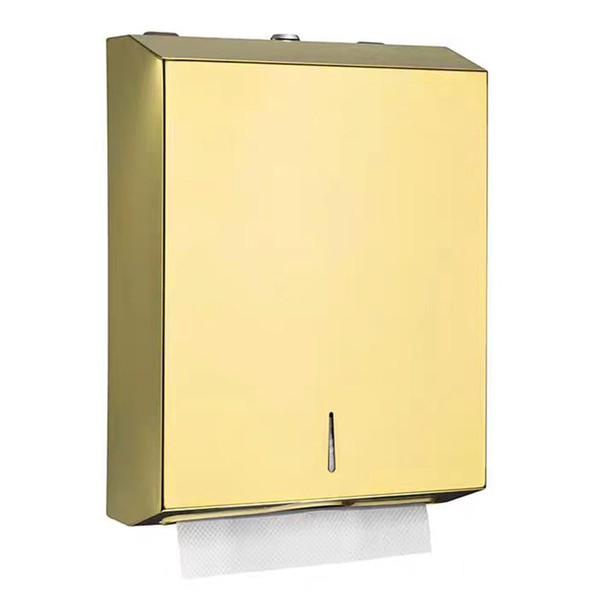 Comercial Paper Towel Dispenser Wall Mount, Brushed Gold Stainless Steel