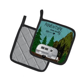 Caroline's Treasures VHA3022PTHD Airstream Camper Adventure Awaits Pair of Pot Holders, 7.5HX7.5W, Multicolor