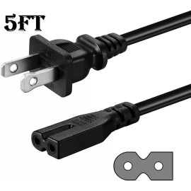 Unbranded 5ft Polarized AC Power Cable Cord NEMA1-15P to IEC-60320 C7 18AWG 10A/125V SPT2