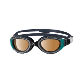 Zoggs Predator Flex Ultra - Smaller Fit - Black/Green/Polarized Copper Safety Glasses, Small Size