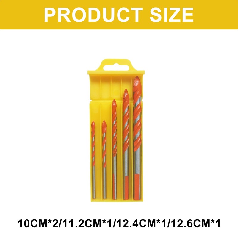 Tile Drill Bits Set, 5 Piece Masonry Drill Bits for