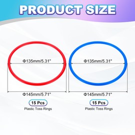 PATIKIL Plastic Toss Ring 5.31 Inch, 30 Pack Sports Rings Toss Game Speed and Agility Practice Rings for Carnival Outdoor Games Supplies Bean Bags Throwing Yard Games, Red/Blue