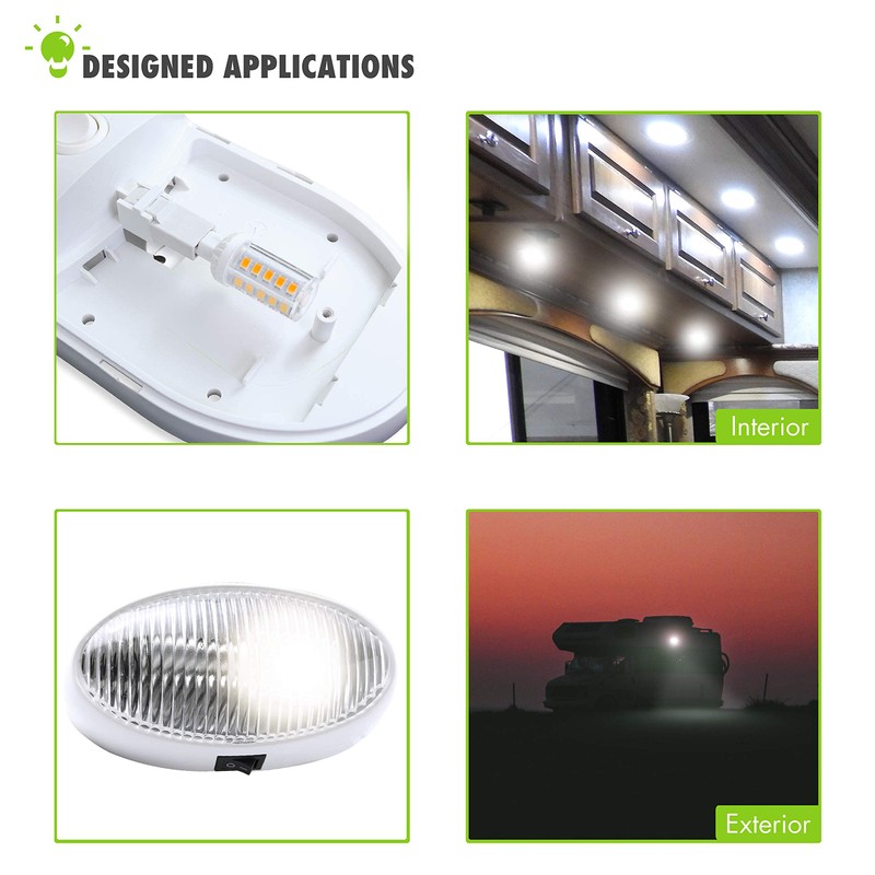 Leisure LED 4 Pack RV LED Light Bulbs 450LM Warm
