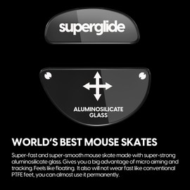 Pulsar Gaming Gears Superglide – Patines de mouse más rápidos y suaves, fabricados con vidrio ultrafuerte, suela súper rápida, suave y duradera para Zowie EC Series [negro]