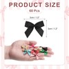 MECCANIXITY 60 Pcs Mini Ribbon Bow 1.2" Mini Fabric Satin