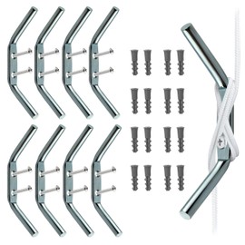 Amazing Drapery Hardware 2-7/8" Nickel-Plated Cord Cleats with Mounting Hardware - 8 Pack with Screws and Plugs