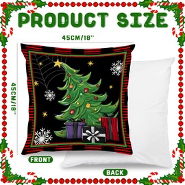 Haiyumaoyi Christmas Pillow Cover Nightmare Christmas Decorative Throw Pillow Covers 18 x 18 Set of 4, Jack Skellington Merry Christmas Pillowcase Home Decoration for Sofa Bedroom Decor