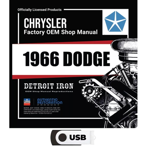 1966 Dodge Factory OEM Shop Manuals on USB