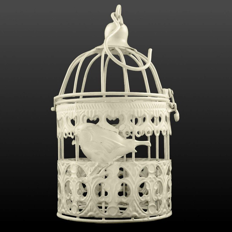 Decorative Metal Antique White Bird Cage Bird P 359 Small