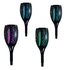 SOLISORA LED Solar Torch Lights, Color Changing, Decorative Garden Lights, Outdoor Lights, Walk Path Lights