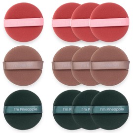 [Croixx] Cushion Funde Puff Subdivisions, Set of 12, 3 Colors x 12 Pieces, Makeup Puff Firmly Attaches to the Funde! (Round)