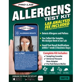 PRO-LAB DIY Allergen Test Kit - Test for Mold, Pet Dander, Pollen & Dust Mites. AIHA Accredited Lab Analysis! Lab Fees, Expert Consultation and Return Shipping Included