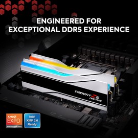 G.SKILL Trident Z5 Neo RGB Series (AMD Expo & Intel XMP 3.0) DDR5 RAM 64GB (2x32GB) 6000MT/s CL36-36-36-96 1.35V Desktop Computer Memory U-DIMM - Matte White (F5-6000J3636F32GX2-TZ5NRW)