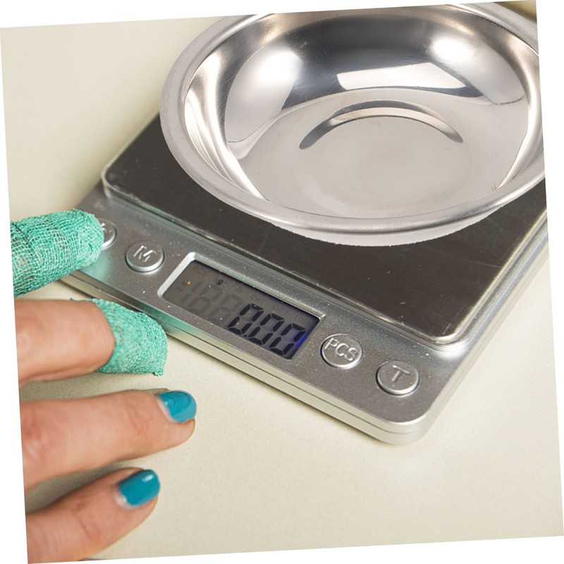 COHEALI 3sets Electronic Scale Trays Stainless Steel Gems Weighting Dish
